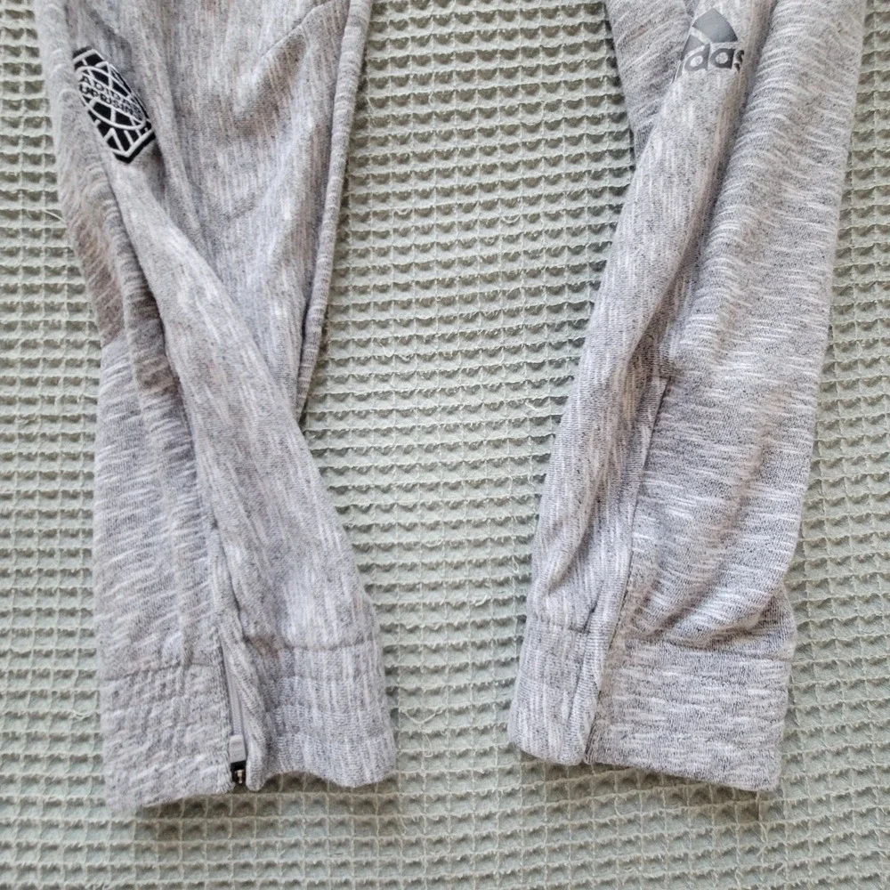 Adidas Jogger‎ Pants Mens Large Gray Space Dye Ankle Zip Athletic Sweatpants